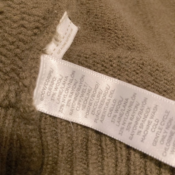 Loft Olive Green Wool-Blend Pullover Sweater, M/L - Picture 6 of 6